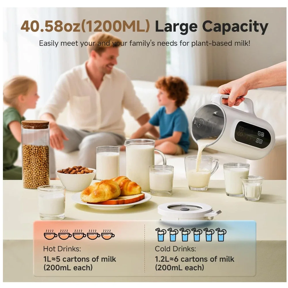 Amzchef 10 in 1 Nut Milk Maker Almond Oat Soy Fresh Juice Delay Timer Warmer NEW